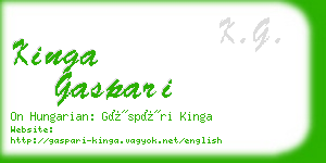 kinga gaspari business card